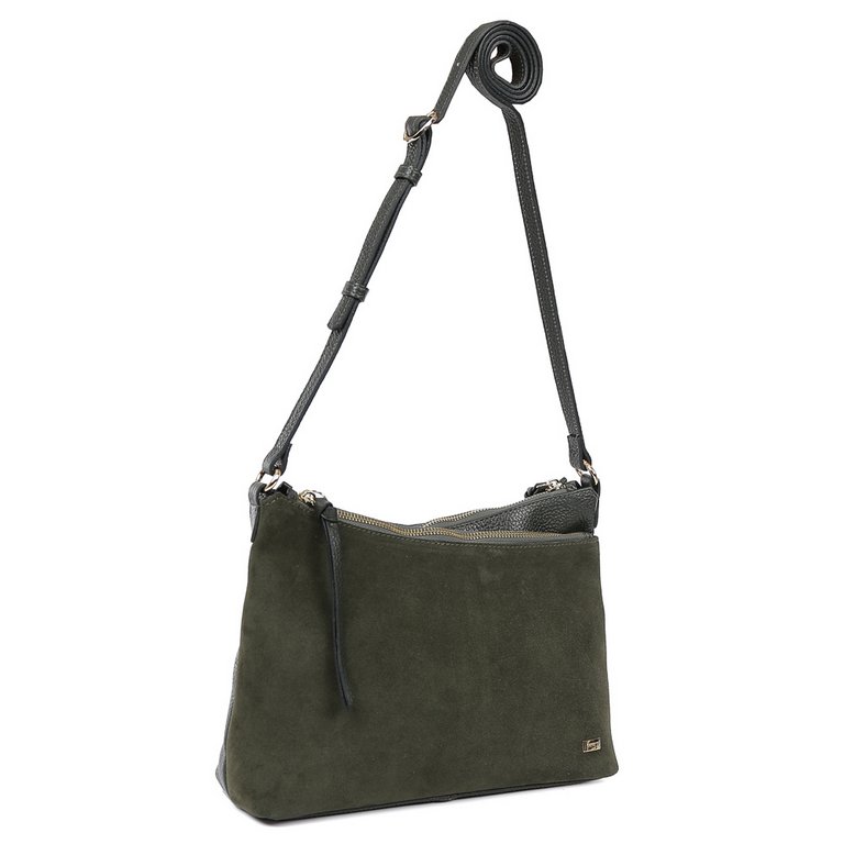 Сумка женская FABRETTI 27*20*8см, нат. кожа, ОЛИВА