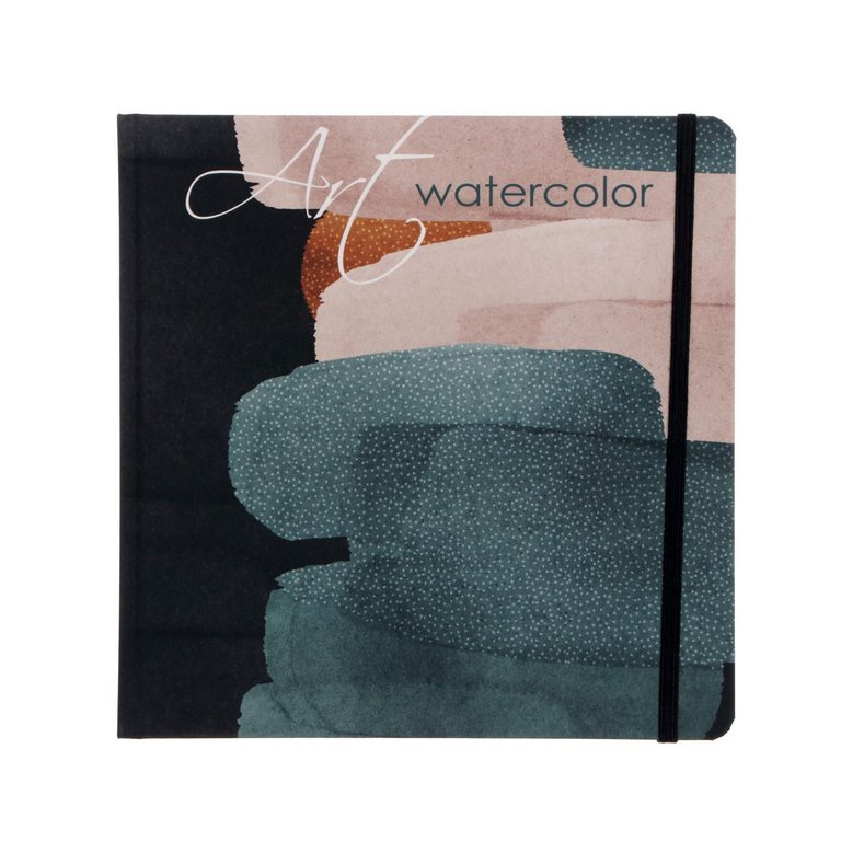 Скетчбук 190*190 мм, 32л. твердая обложка, бумага д/акварели 200 г/кв.м.
