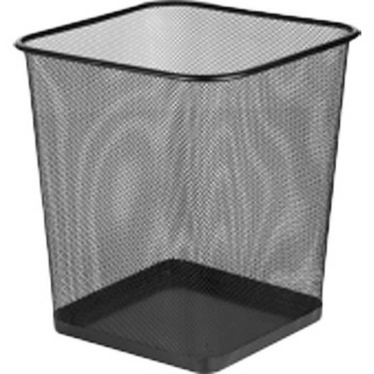 Корзина для бумаг металлическая 20л черная deVENTE, квадратная