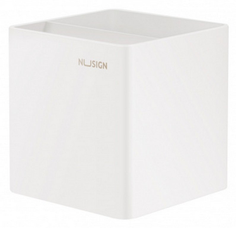 Подставка для ручек Deli "Nusign" 2 отделения, 84х84х86мм белая