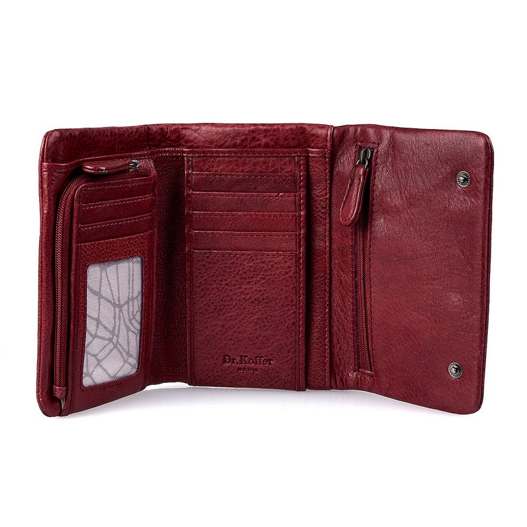 Портмоне Dr.Koffer 15*10,5 см нат. кожа, бордовый