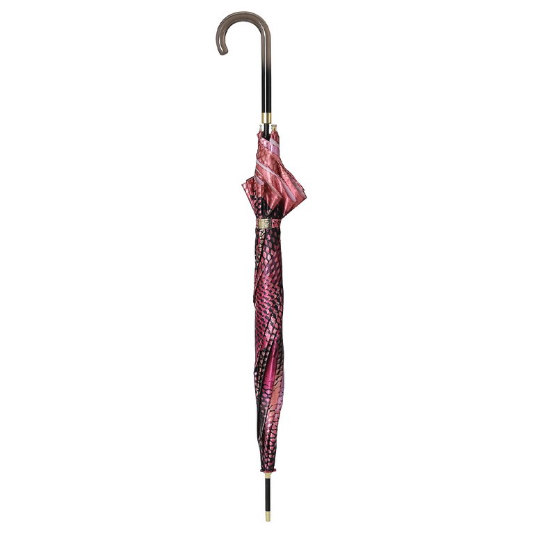 Зонт женский трость Fabretti, сатин, розовый