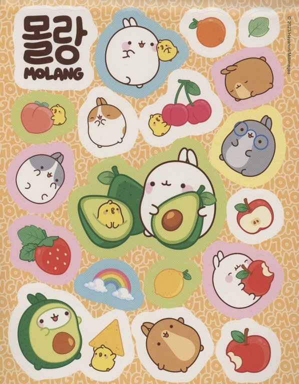 Набор наклеек 100 шт Моланг "Супернежные наклейки" Росмэн 8 стр.