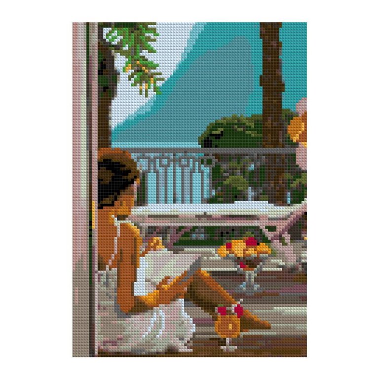 Алмазная мозаика 21*30см "Отдых на террасе" LORI