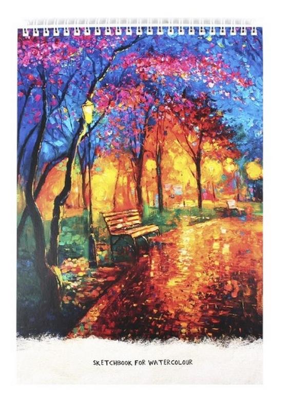 Скетчбук 200*300 мм, 20л. гребень "Осенний парк"