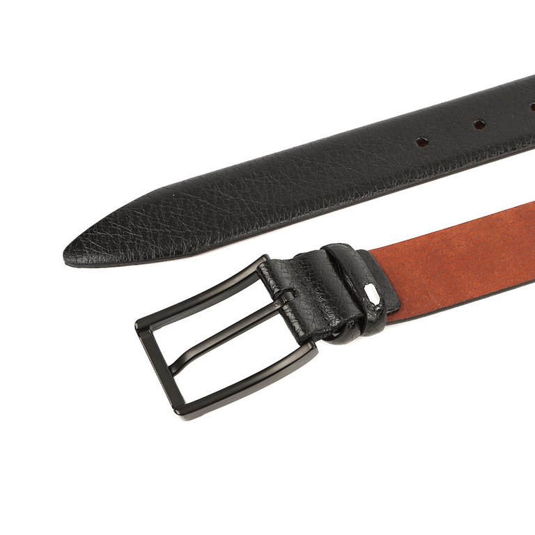 Ремень FABRETTI мужской, 35 мм, натуральная кожа, размер 125, черный