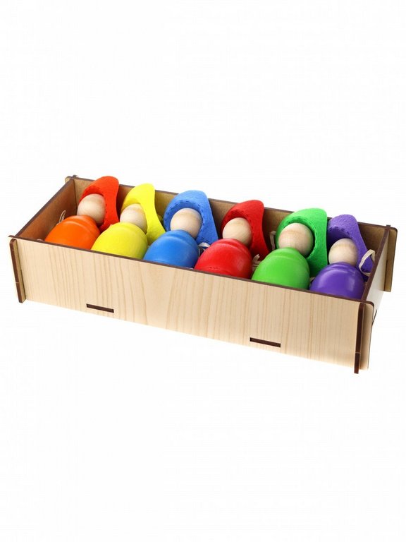 Игра обучающая  Цвета "Ребята в шляпах и бочонки" (дерево) WOODLENDTOYS