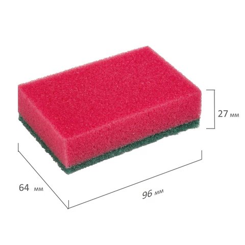 Губка для посуды поролоновая 96*64*27 мм, 10 шт/уп LAIMA MAXI