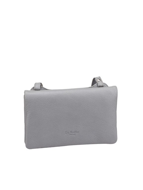 Сумка женская Dr.Koffer 23х15х3см см, нат.кожа серая