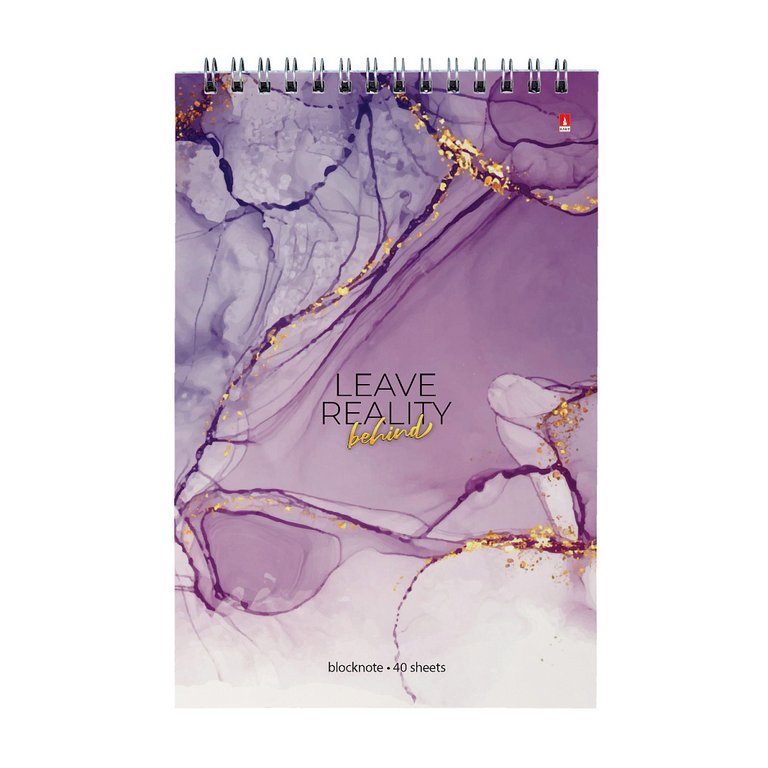 Блокнот А5  40л., 148*210 мм, на гребне Альт "МРАМОР" 5 видов