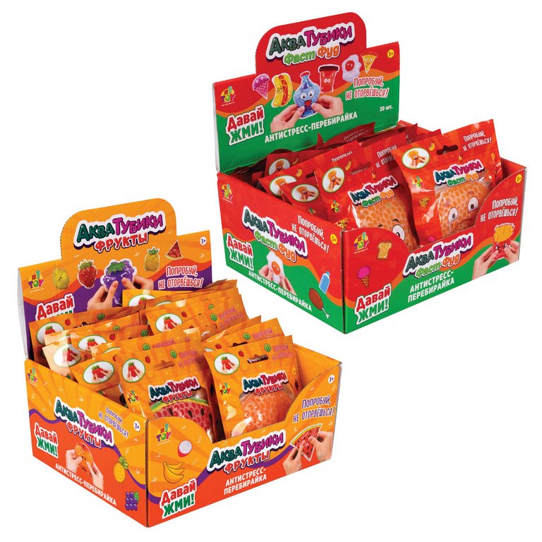 Мялка с гидрогелем "Акватубики вкусняшки" (ассорти)