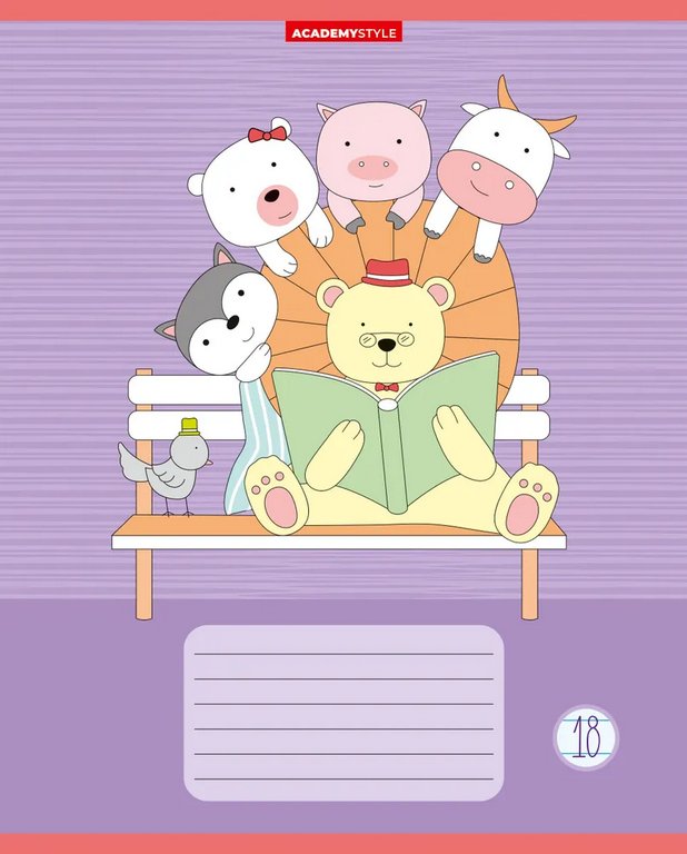 Тетрадь 18 лист лин. А5 "Дружная компания"