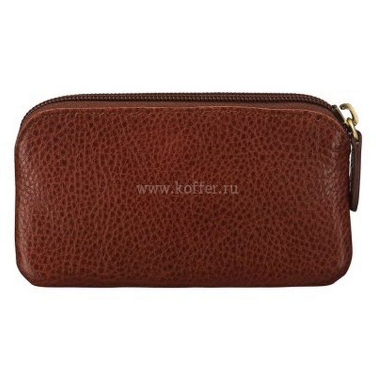 Футляр для ключей Dr.Koffer 7,5*12см, на молнии, коньяк