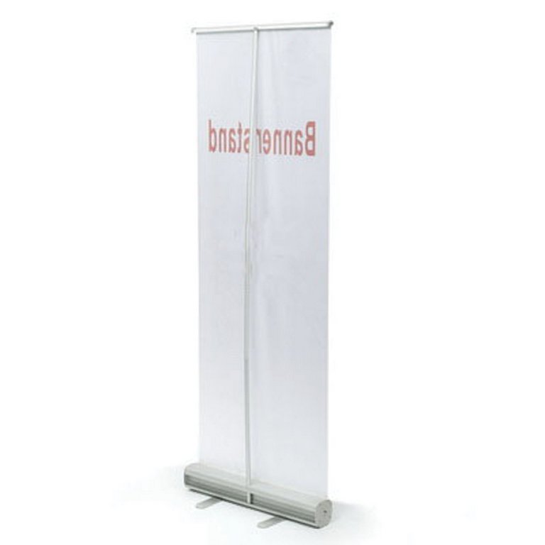 Стенд мобильный для баннера "Роллскрин 2(80)" размер рекламного поля 800*2000мм, алюминий