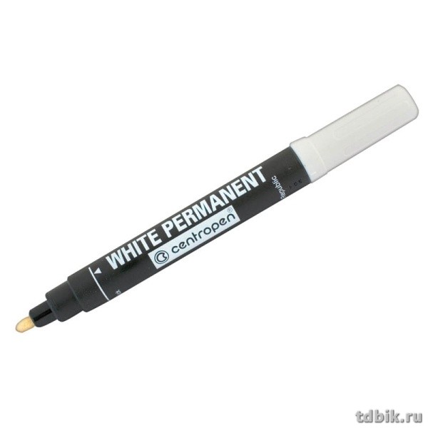 Маркер перманентный  2,5 мм Centropen круглый, белый (наконечник 5,0мм)