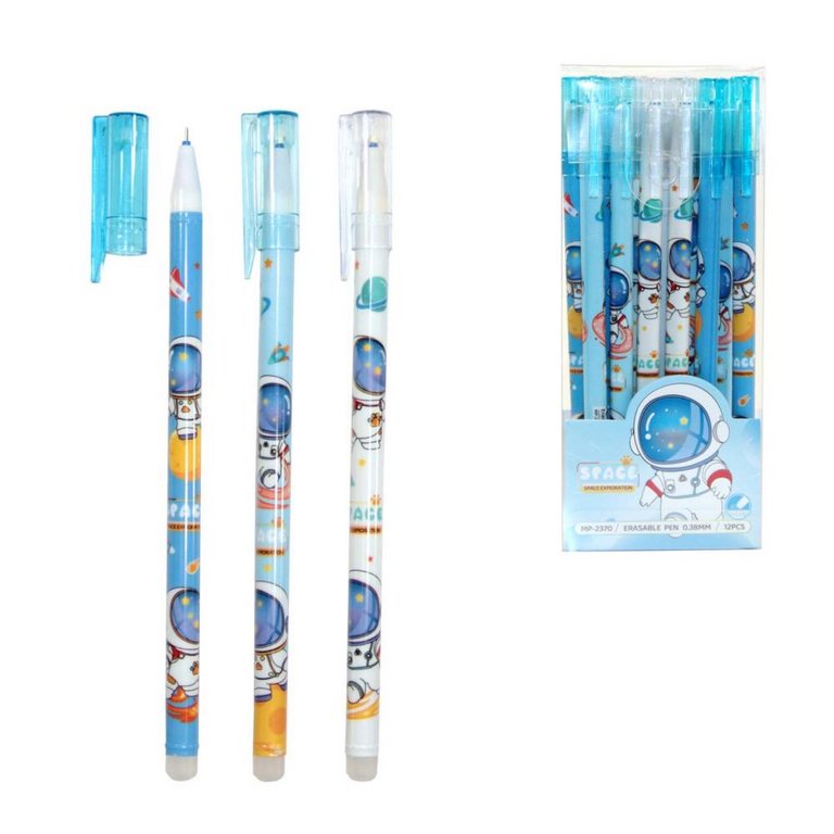 Ручка пиши-стирай гелевая "Космос" синяя 0,38мм
