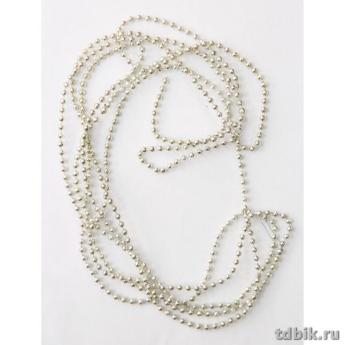 Бусы цвет серебро, 2,7 м