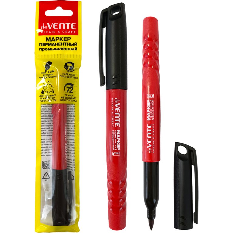 Маркер для промыш. графики 2-3мм deVENTE перманентный, круглый, черный