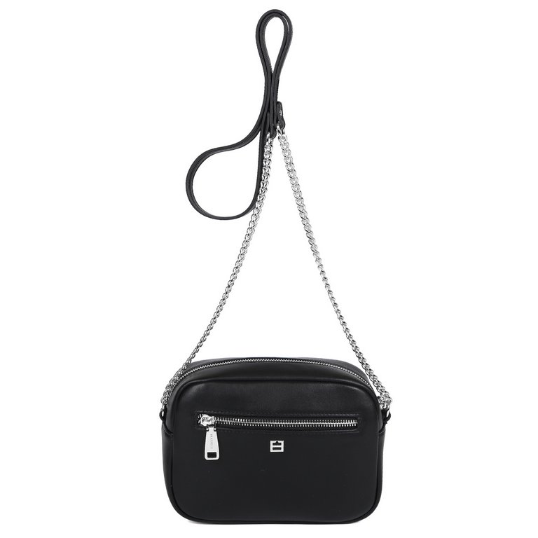 Сумка женская FABRETTI 21х15х7 см, нат. кожа, черный