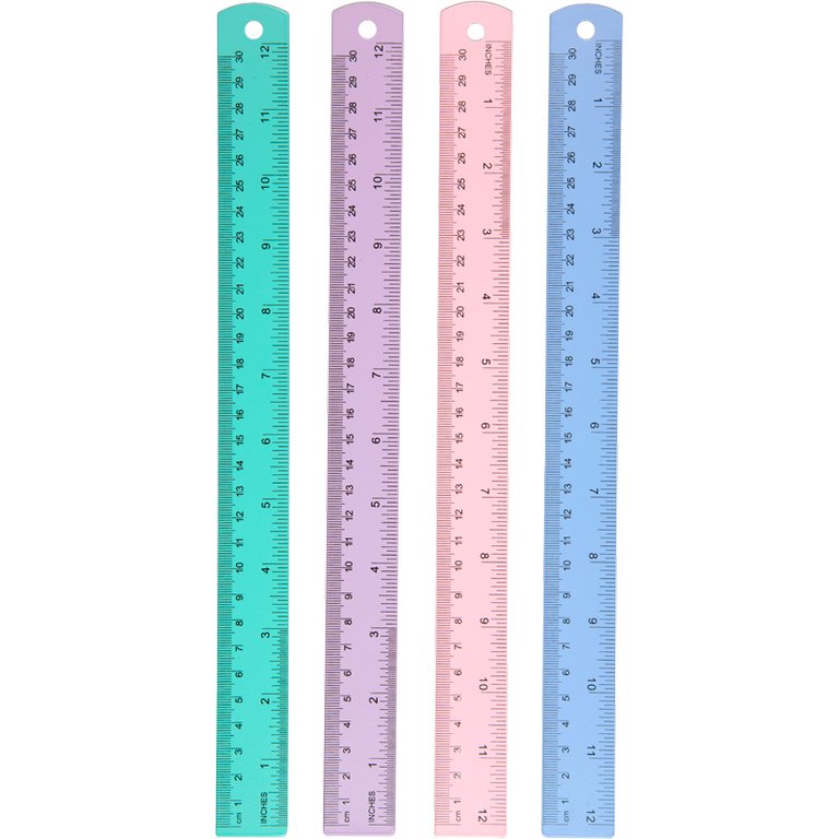 Линейка 30 см. метал. deVENTE "Pastel" с двусторонней шкалой, ассорти