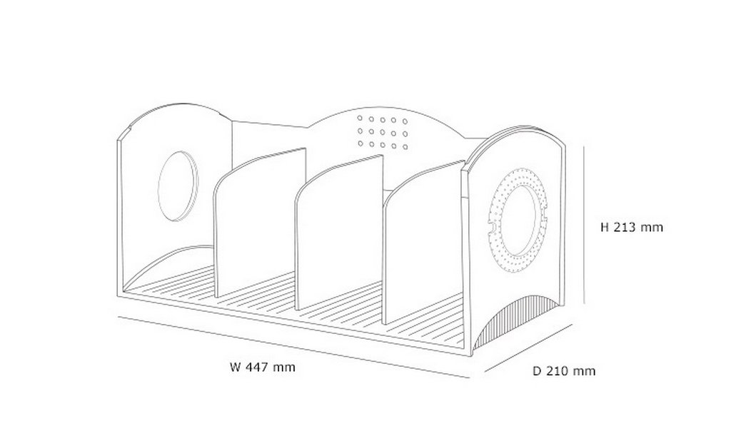 Лоток вертикальный 4-х секцион. монолит серый, Sysmax