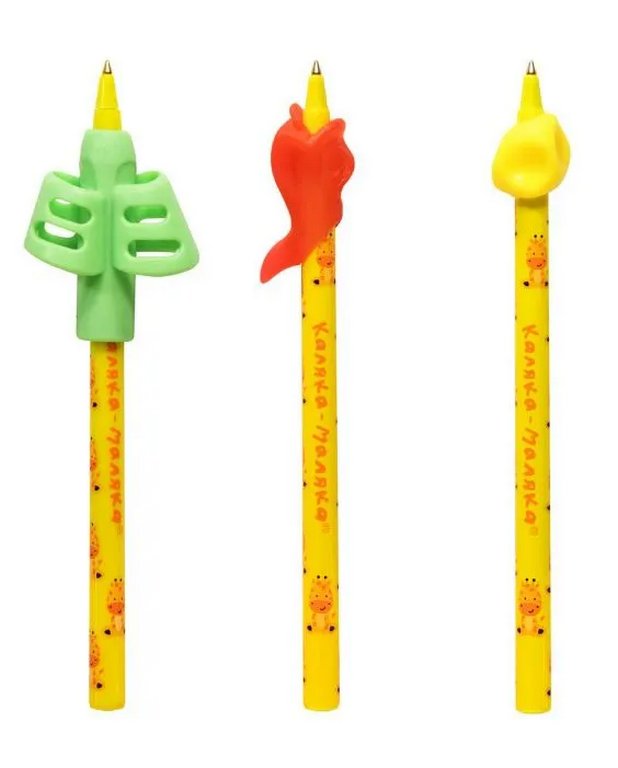 Ручка-самоучка тренажер для правшей (3 насадки) 0,7 мм, синяя Каляка-Маляка