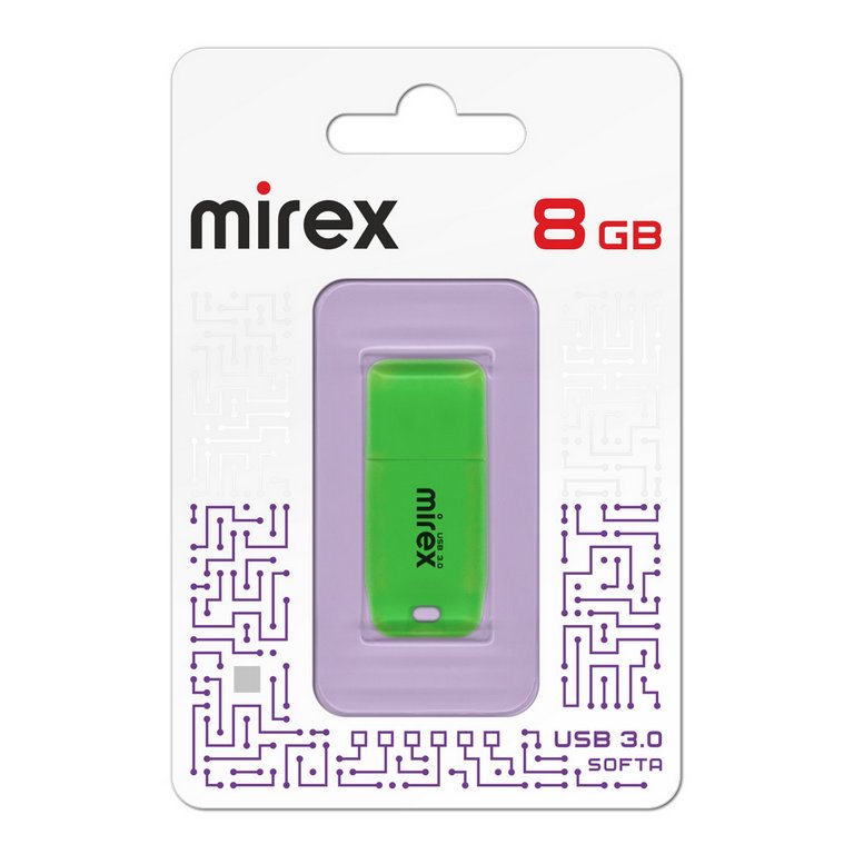 Флеш-диск  8Gb  Mirex Softa Green USB 3.0, зеленый