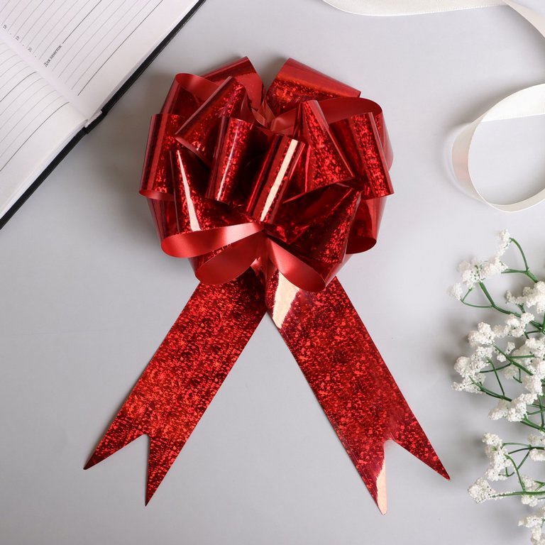 Бант Шар 50мм красный (голография)