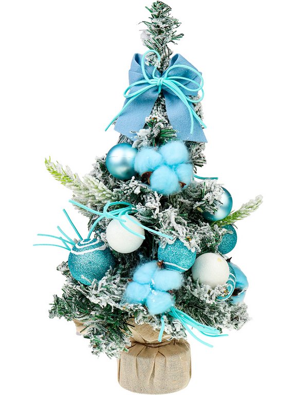 Ель декоративная   0,30 м украшенная "Зимняя красавица" (цв. гамма украшений голубая)
