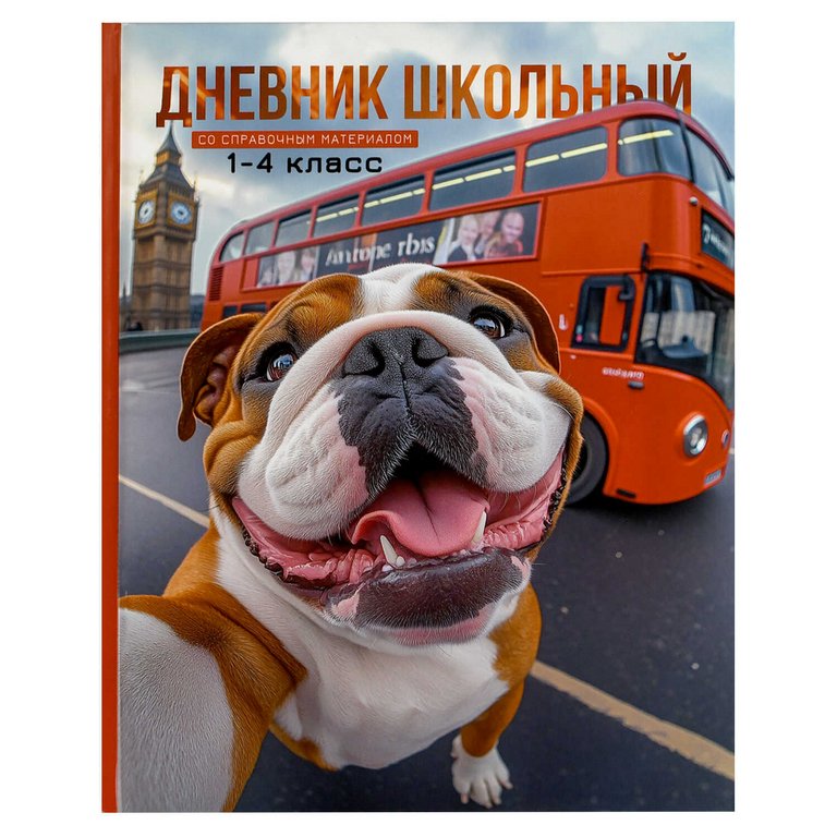 Дневник школьный твердая обложка, глянц. ламин. "Английский бульдог" 48л.