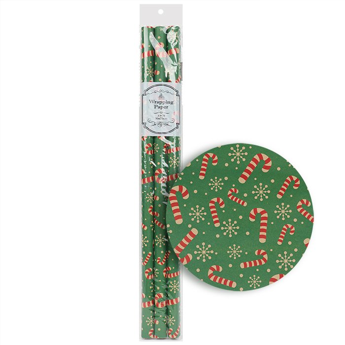 Бумага упаковочная НГ 50*70см  в рулоне (3шт/уп)