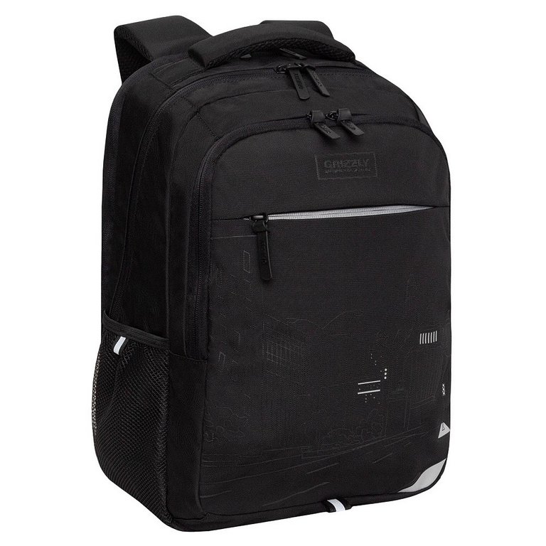 Рюкзак молодежный мужской Grizzly 42*31*22 см., черный