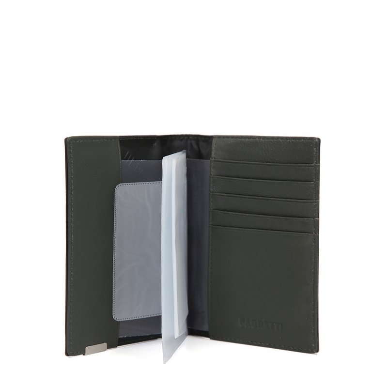 Обложка для документов FABRETTI женская, нат. кожа, 10*14*1,5см, темно-зеленый