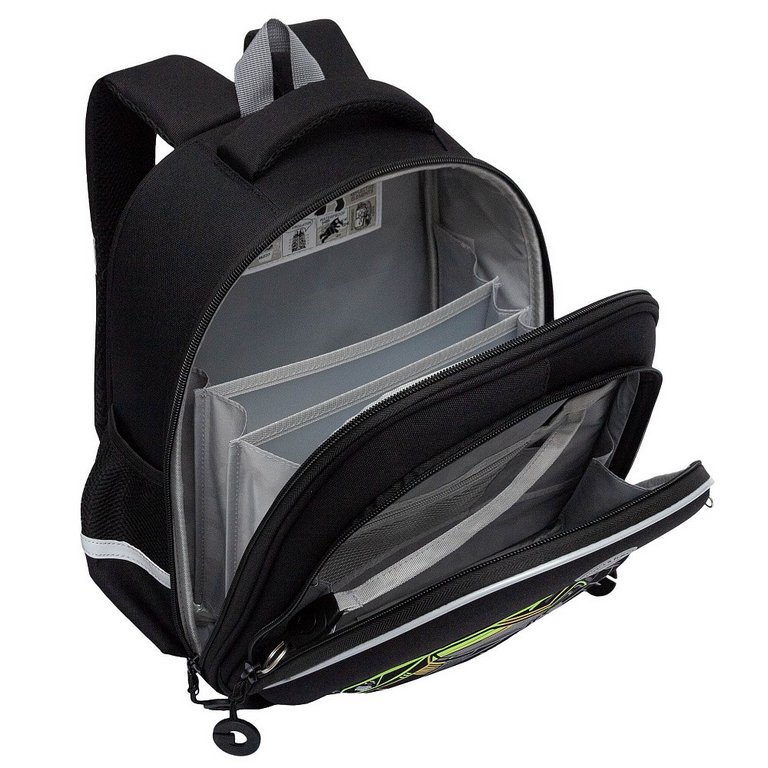 Рюкзак каркасный для мальчика Grizzly 28*36*20 см., черный