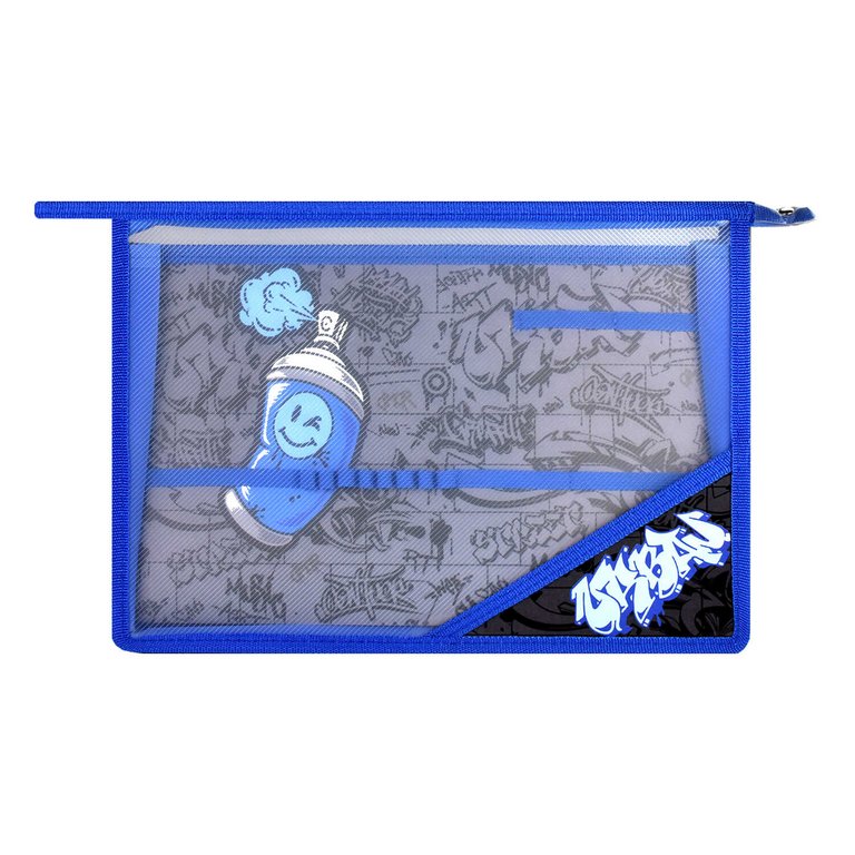 Папка для труда (А4) "ГРАФФИТИ" молния, внутренний разделитель с держателями