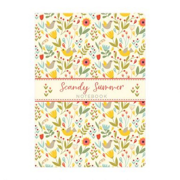 Блокнот А5  96л., 148*210 мм, обложка на резинке "Scandy summer" печатный блок 70г/м2