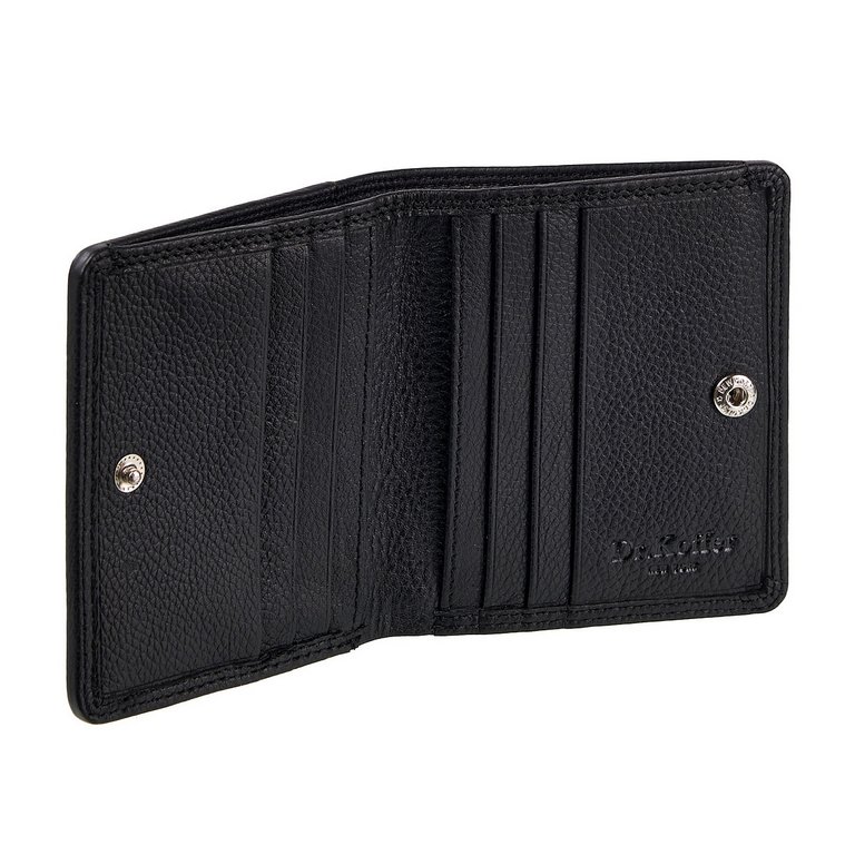 Портмоне Dr.Koffer 10*9 см нат. кожа, черный