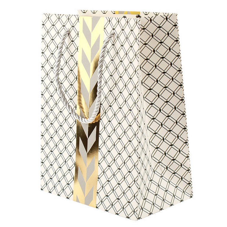 Пакет бумажный 18*23см ламинированный "Узоры" отд.фольгой