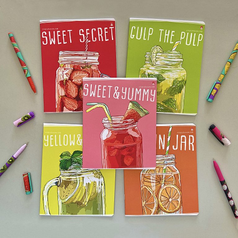 Тетрадь 48 лист кл. А5 на скрепке "MY REFRESH" 5 ВИДОВ