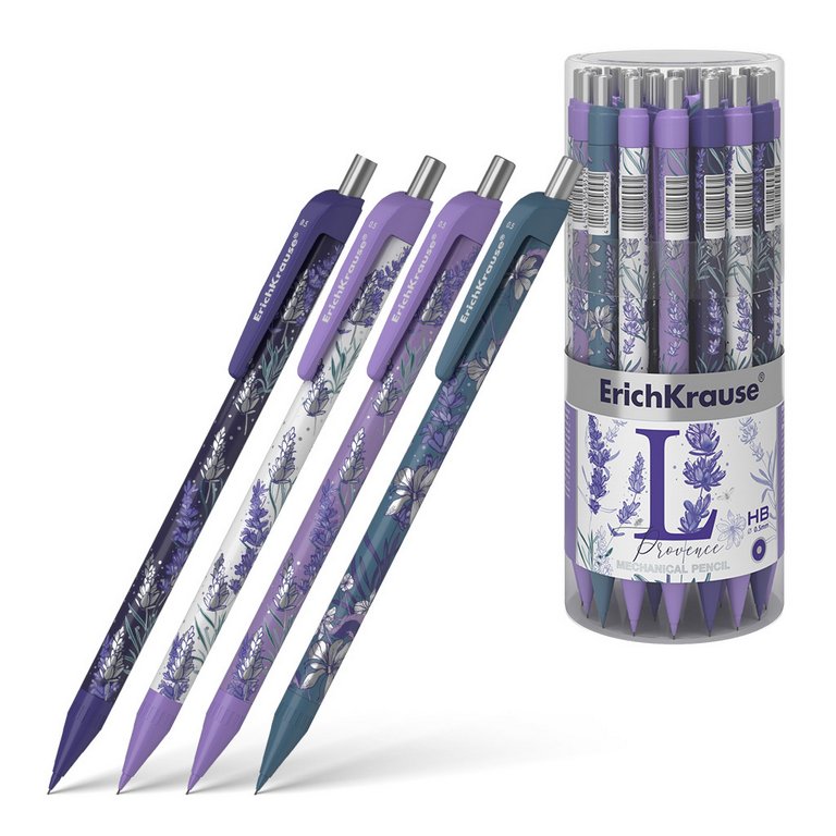 Карандаш механический 0.5 мм с рисунком ErichKrause "Lavender" ассорти корпус