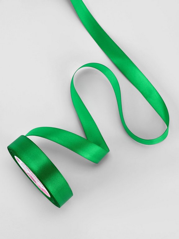 Лента атласная 2,0см*23м, цв. зеленый  ART UZOR