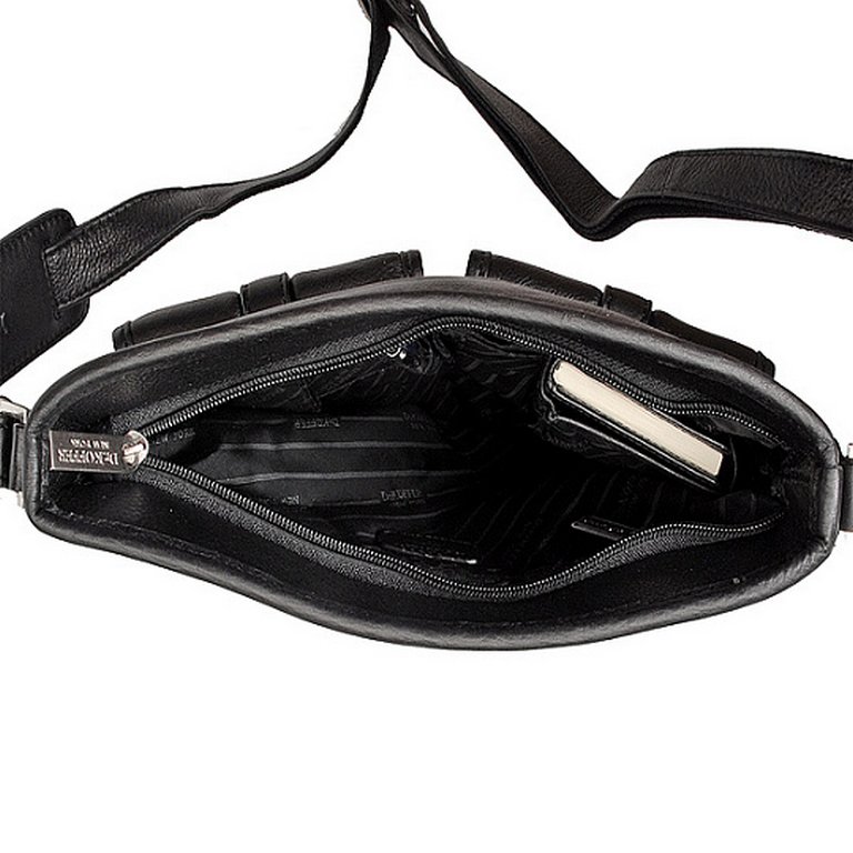 Сумка молодежная Dr.Koffer 30*28*3 см, на плечевом ремне, цвет черный