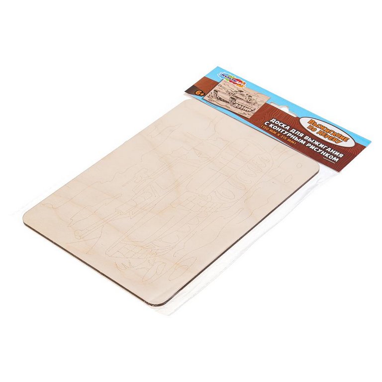 Выжигание "Танк" 20*22 см, МУЛЬТИ АРТ (панно с рисунком)