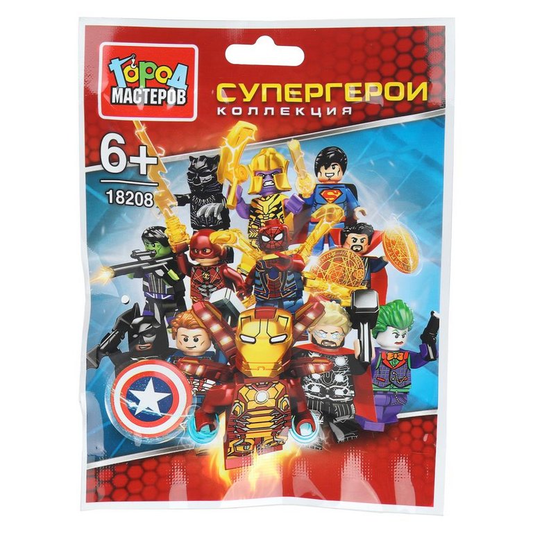 Конструктор пластиковый   АССОРТИ "Супергерои" Город мастеров