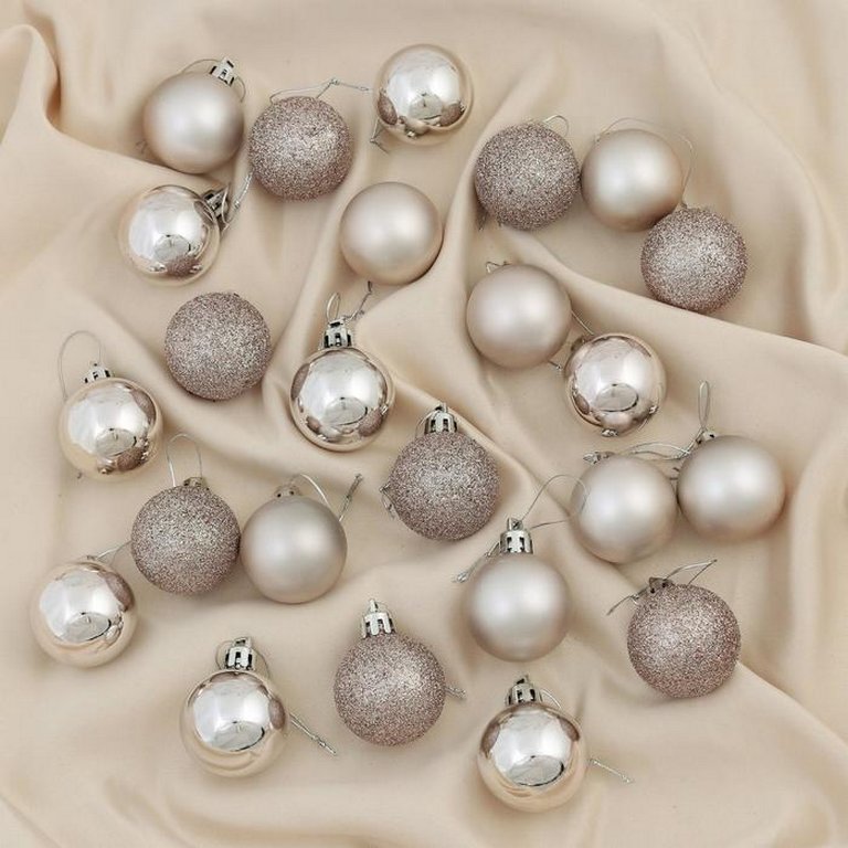 Набор шаров  цвет золото  40 мм 24 шт "Классика" (ассорти)