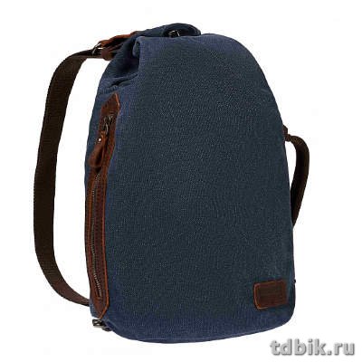 Рюкзак молодежный мужской  Dr.Koffer натуральная кожа/текстиль 31*23*11см, синий