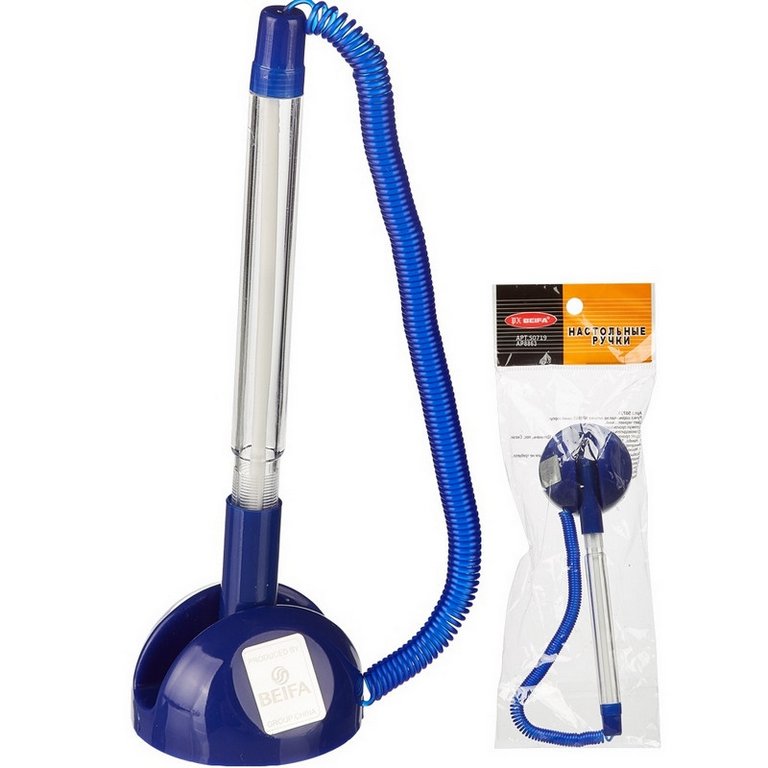 Ручка шариковая настольная синий корпус Beifa 8863 (стерж.125мм)