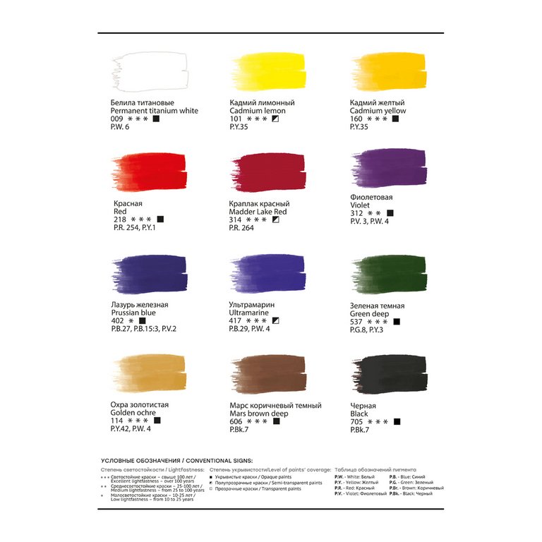 Гуашь художественная  12 цв. 40 мл Гамма "Старый Мастер"