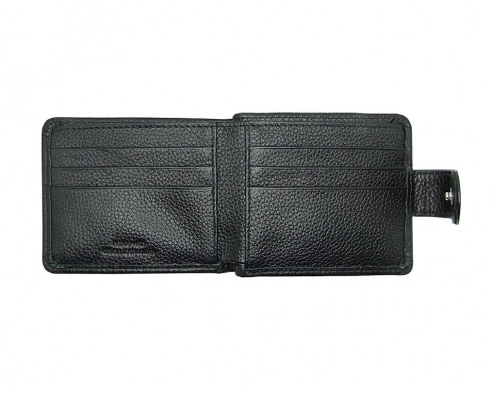 Портмоне D.Morelli мужское "Вудроу" с хлястиком, нат.кожа, цвет черный