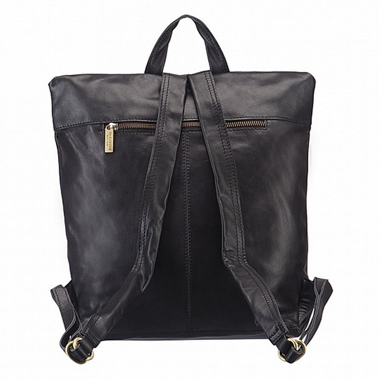 Рюкзак женский Dr.Koffer 32X38X15 см, нат.кожа, черный